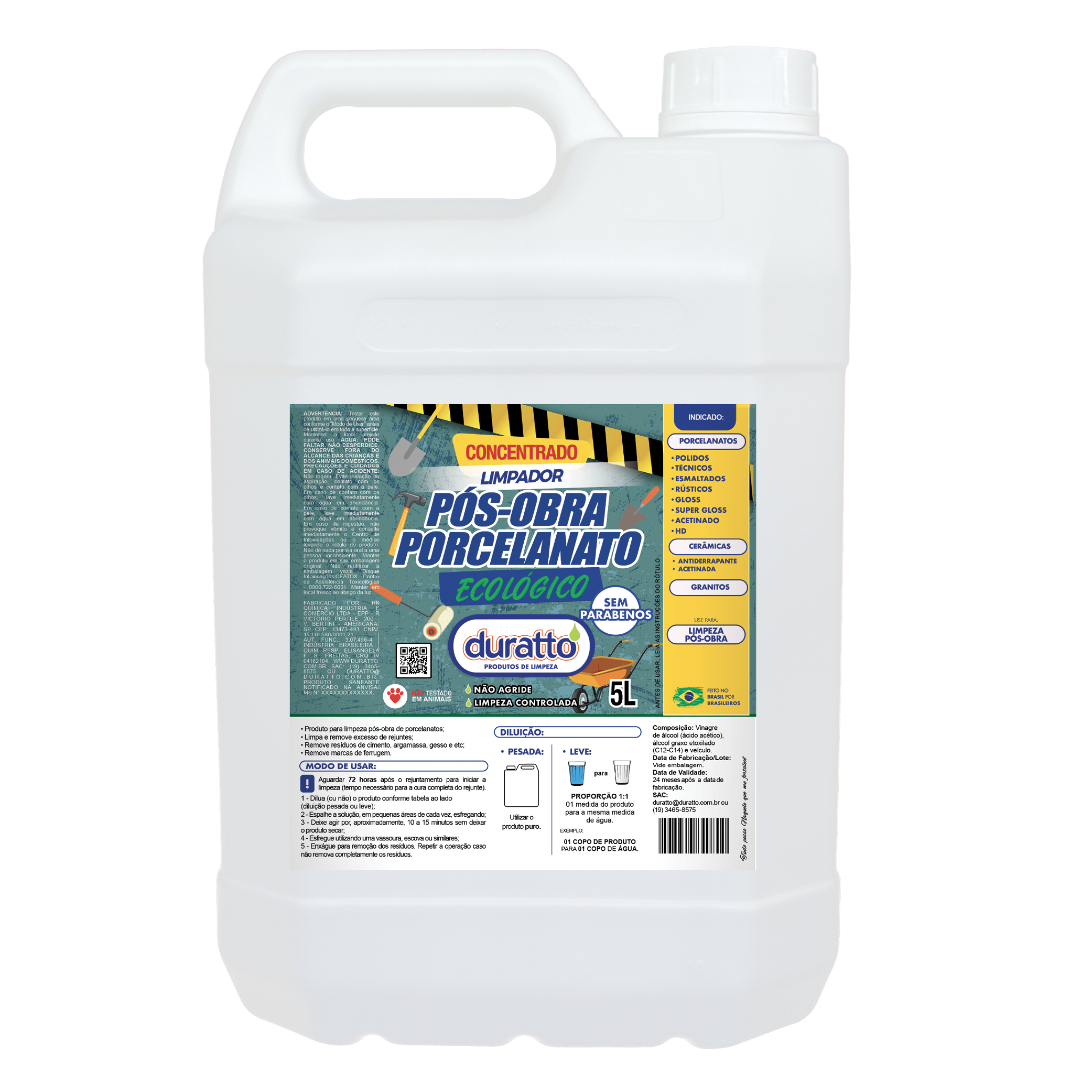 LIMPADOR POS OBRA PARA PORCEL ECOLOG 5L