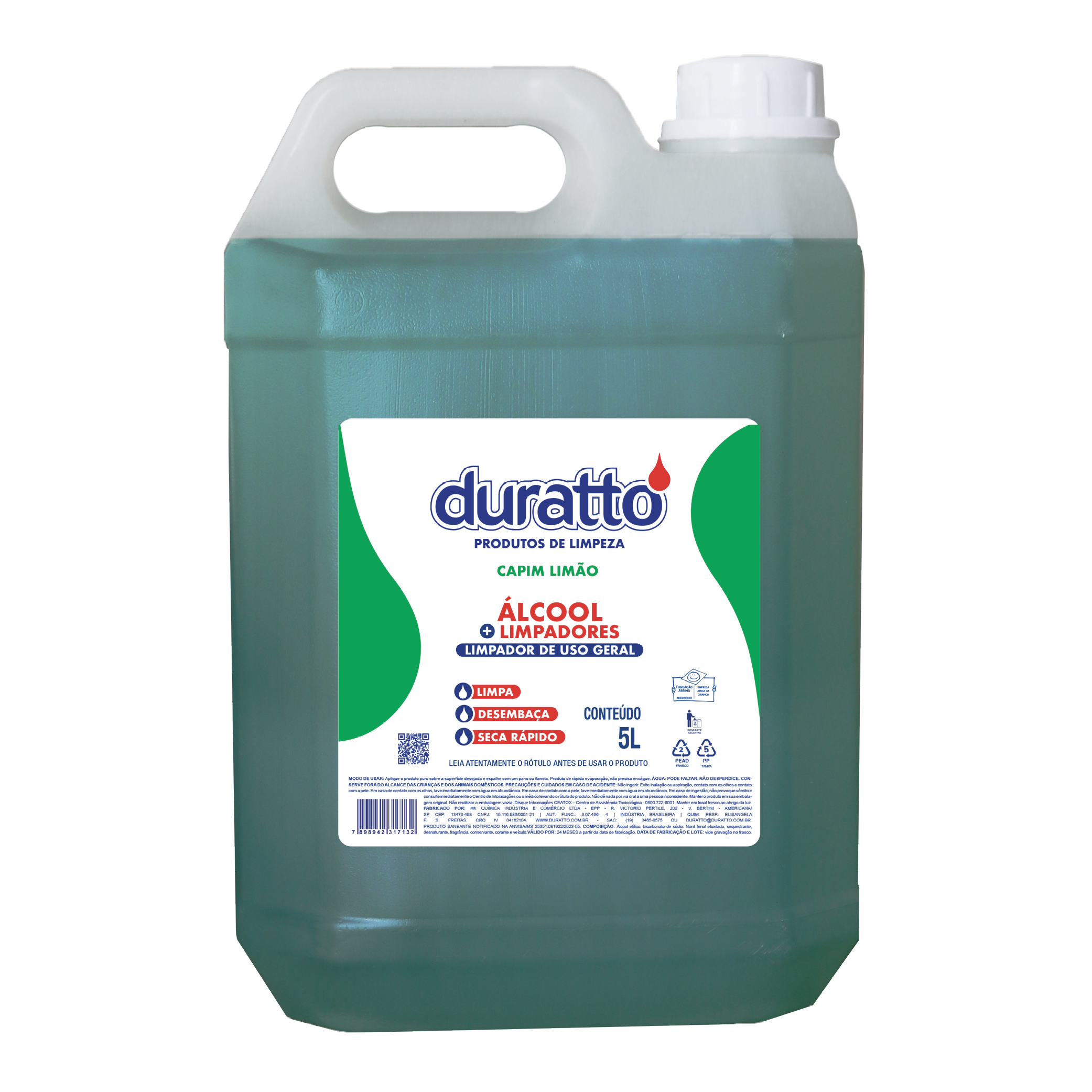 LIMPADOR DE ALCOOL DE LIMPEZA C.LIMAO 5L